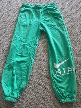 Nike Green Sweatpants with White AIR Logo